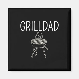 Aimant Grill Papa - Papa De L'Année Drôle Bbq Expert Fumé