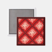 Aimant Grille à fleurs Art Déco - Rouge (aimant) (Recto/Verso)