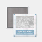 Aimant Grille bleue (Recto/Verso)