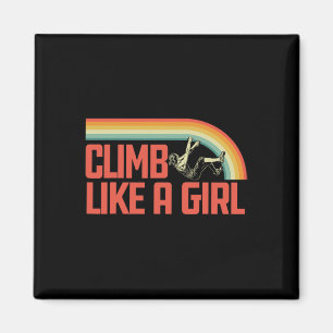 Aimant Grimpe Comme Une Fille Escalade Et Bouldering Ret