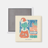 Aimant Grinch | Arrêtez Noël Graphique Vintage (Recto/Verso)