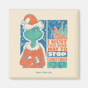 Aimant Grinch Arrêtez Noël Graphique Vintage