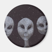 Aimant Gris Alien (Devant)