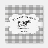 Aimant Gris Buffalo Plaid Agro Vache Magnat (Devant)