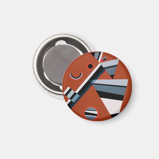 Aimant Gris de Kandinsky Peinture Abstraite Art moderne (Recto/Verso)