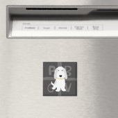 Aimant Gris et Blanc PBGV (In Situ (Lave-vaisselle))