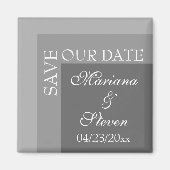 Aimant Gris Simple moderne Mariage de script chic (Devant)