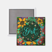 Aimant Grit Bumblebee Coeurs Amusants Inspiritisme Floral (Recto/Verso)