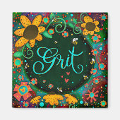 Aimant Grit Bumblebee Coeurs Amusants Inspiritisme Floral (Devant)