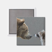 Aimant Grizzle Bear rencontre Raccoon (Recto/Verso)