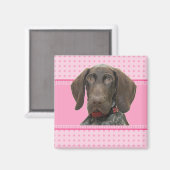 Aimant Grizzly brillant en rose (Recto/Verso)