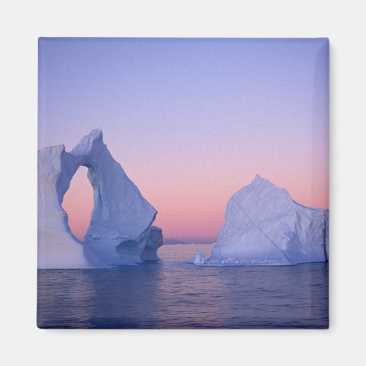 Aimant Groenland, Iceberg au coucher du soleil. (Devant)