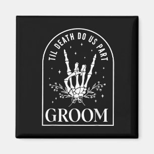 Aimant Groom Bride Skeleton Rock Couples Mariage Hal
