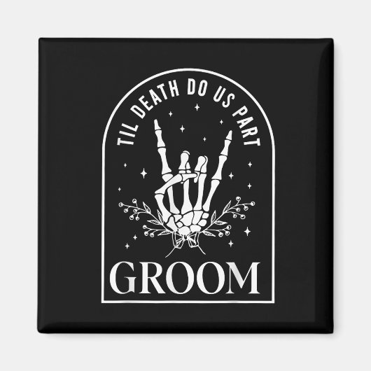 Aimant Groom Bride Skeleton Rock Couples Mariage Hal (Devant)