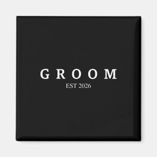 Aimant Groom Est. 2026 Mariage marié Fiançailles obtenir