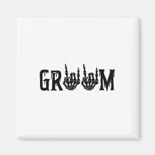 Aimant Groom Skeleton mariée main Halloween Mariage Bache