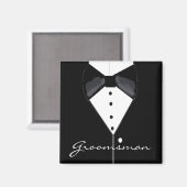 Aimant Groomsman Mariage Tuxedo (Recto/Verso)
