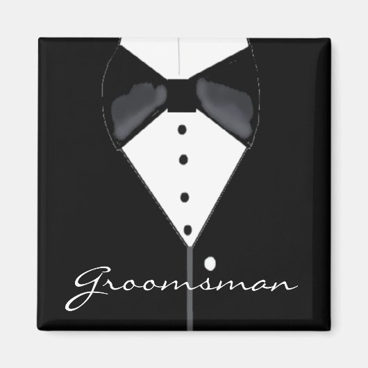 Aimant Groomsman Mariage Tuxedo (Devant)