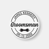 Aimant Groomsman personnalisé avec nom et date Mariage (Devant)