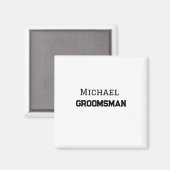 Aimant Groomsman simple minimal ajouter nom moderne mascu (Recto/Verso)
