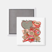 Aimant Groovy Coquette Western Valentines Day Collage Cli (Recto/Verso)