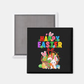 Aimant Groovy Cute Bunny Easter Egg Sket Easter Day Girls (Recto/Verso)