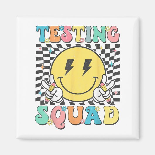 Aimant Groovy Test Day Testing Squad Motivation Teacher S (Devant)