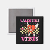 Aimant Groovy Valentine Vibes Heart Cud Women Men  (Recto/Verso)