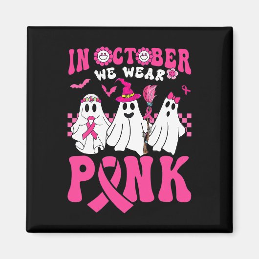 Aimant Groovy Wear Pink Breast Cancer Warrior Ghost Bonjo (Devant)