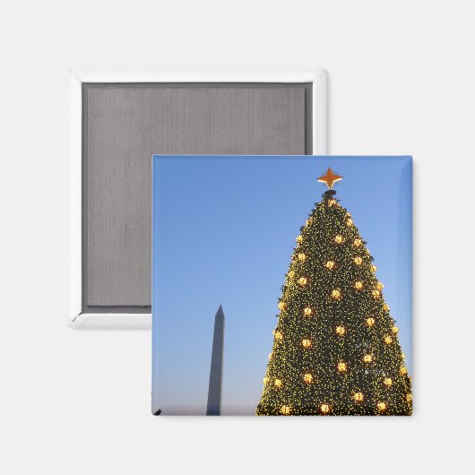 Aimant Gros et petits arbres de Noël II Vacances à DC (Recto/Verso)
