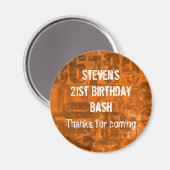 Aimant Gros numéros gras sur Grunge Merci Anniversaire (Recto/Verso)