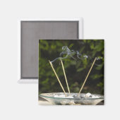 Aimant Gros plan de bâtons d'encens brûlants avec des gal (Recto/Verso)