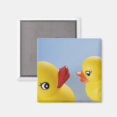Aimant Gros plan de deux canards en caoutchouc (Recto/Verso)