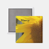 Aimant Gros plan de tournesol jaune (Recto/Verso)