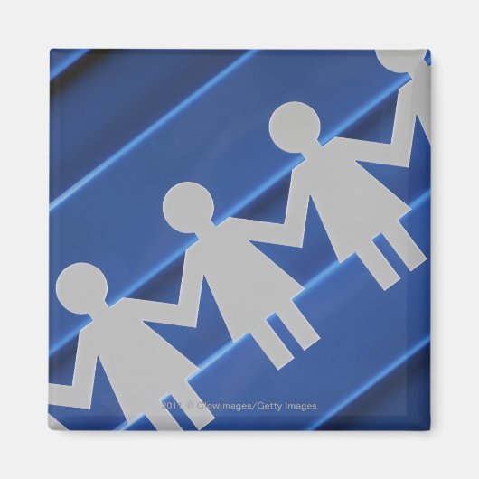 Aimant Gros plan des poupées de la chaîne de papier (Devant)