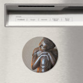 Aimant Gros plan du paisible Bouddha en argent (In Situ (Lave-vaisselle))