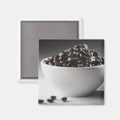 Aimant Gros plan d'un bol rempli de grains de café (Recto/Verso)