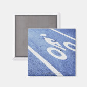 Aimant Gros plan d'un panneau de bicyclette sur la route (Recto/Verso)
