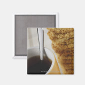 Aimant Gros plan d'une tasse de café avec biscuits (Recto/Verso)
