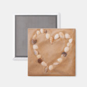 Aimant Gros plan en forme de coeur fait de coquillages su (Recto/Verso)