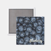 Aimant Gros plan sur le bleuet Détails pour les Vegans (Recto/Verso)