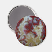 Aimant Gros plan sur une dalle d'agate mousse rouge (Recto/Verso)