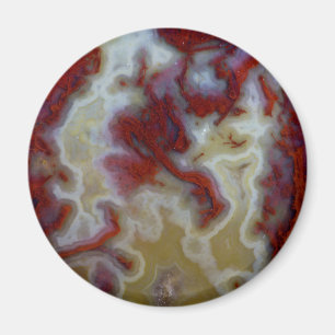 Aimant Gros plan sur une dalle d'agate mousse rouge