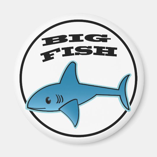 Aimant Gros Poisson - Standard, D'Aimant Rond De 2¼ Pou (Devant)