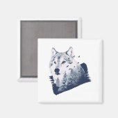 Aimant Grosse Forêt Bleue Wolf (Recto/Verso)