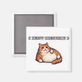 Aimant Grosse respiration grasse mème de chat pixel art (Recto/Verso)