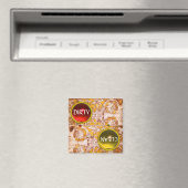 AIMANT GROTESQUE FACE OR BLANC FLEURS DIRTY PROPRE (In Situ (Lave-vaisselle))