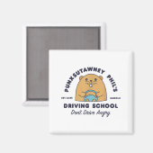 Aimant Groundhog Driving School Funny Men Women Retro Rod (Recto/Verso)