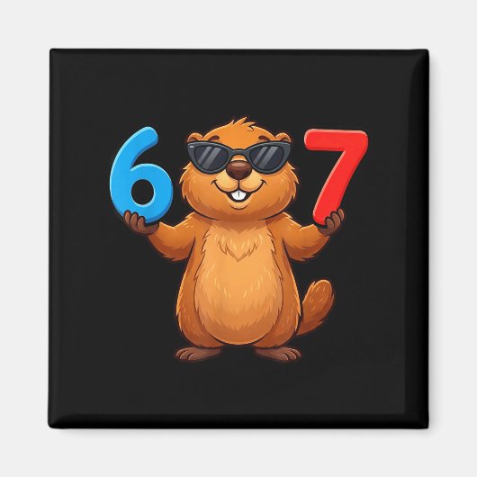 Aimant Groundhog Six Seven Drip 67 Mème Drôle 6-7 Groundh (Devant)