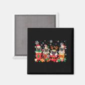 Aimant Group Santa Reindeer Pugs In Coffee C Christmas  (Recto/Verso)